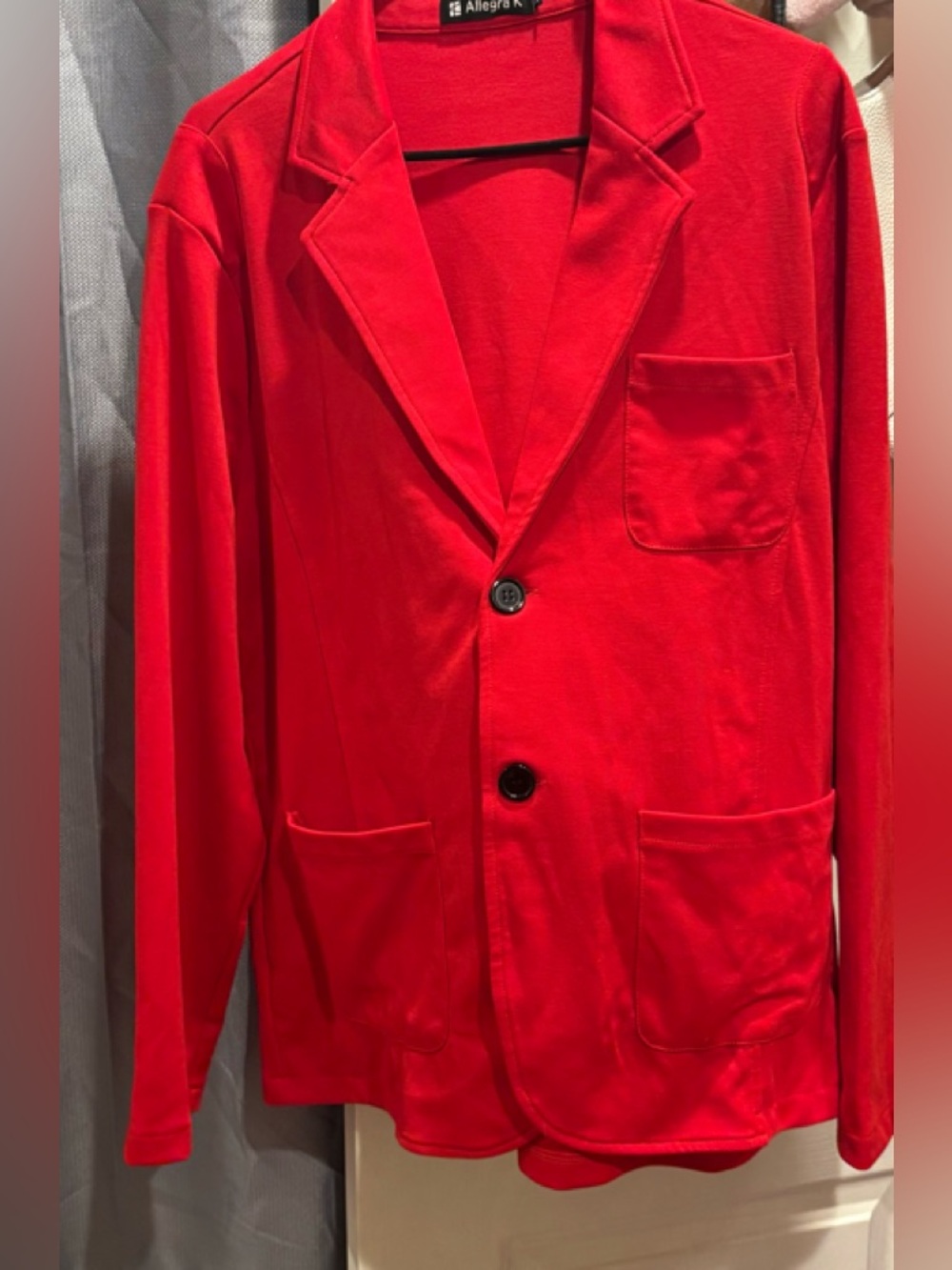 Allegra K Red Knit Blazer Jacket